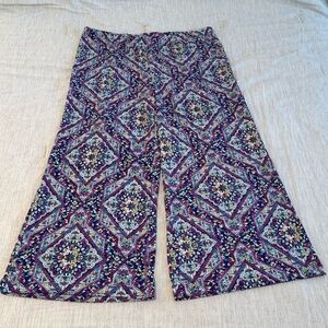 Chico's Vibrant Palazzo Patterned Pants Size XL Wide Leg
